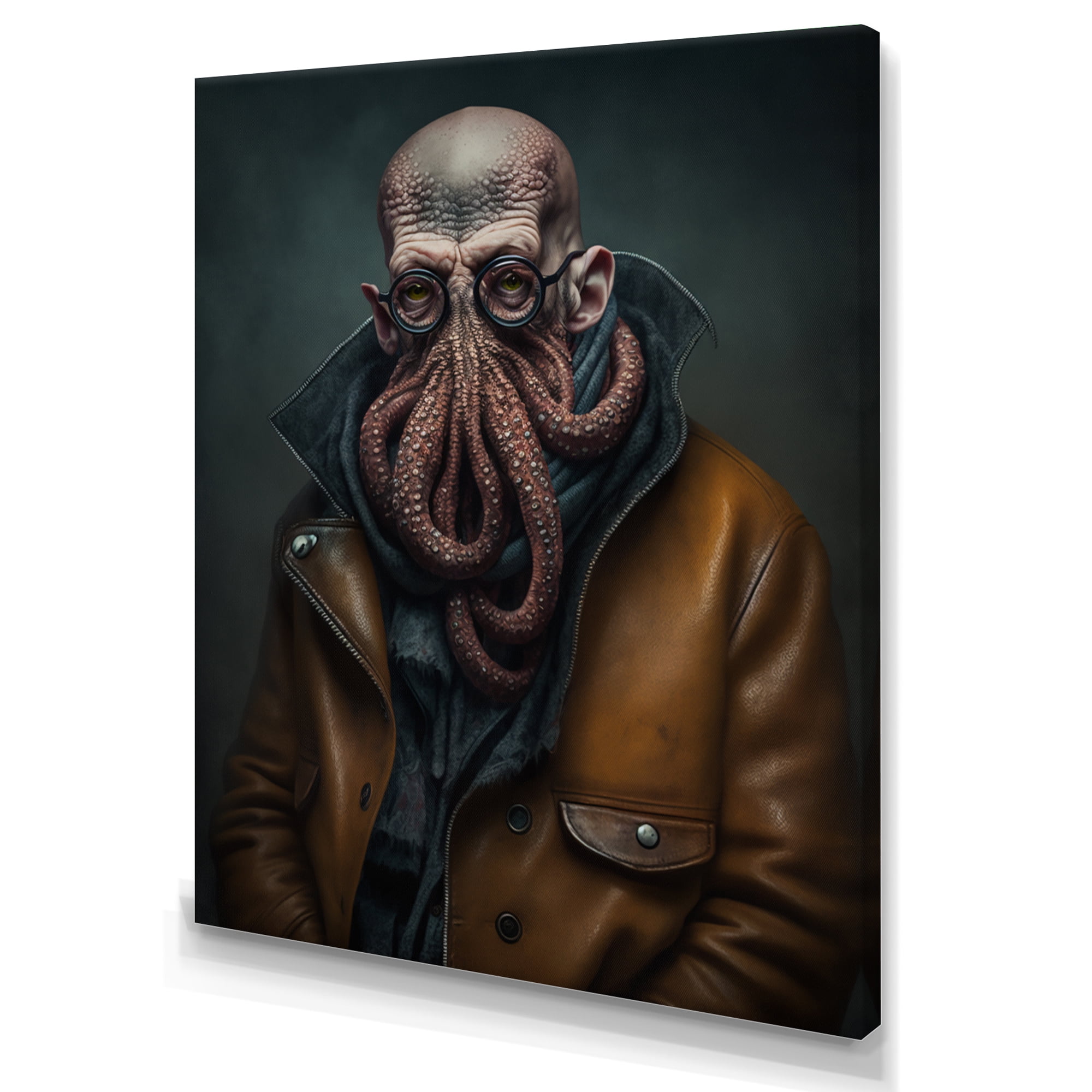 Designart Anthropomorphic Of Octopus Portrait II Canvas Wall Art