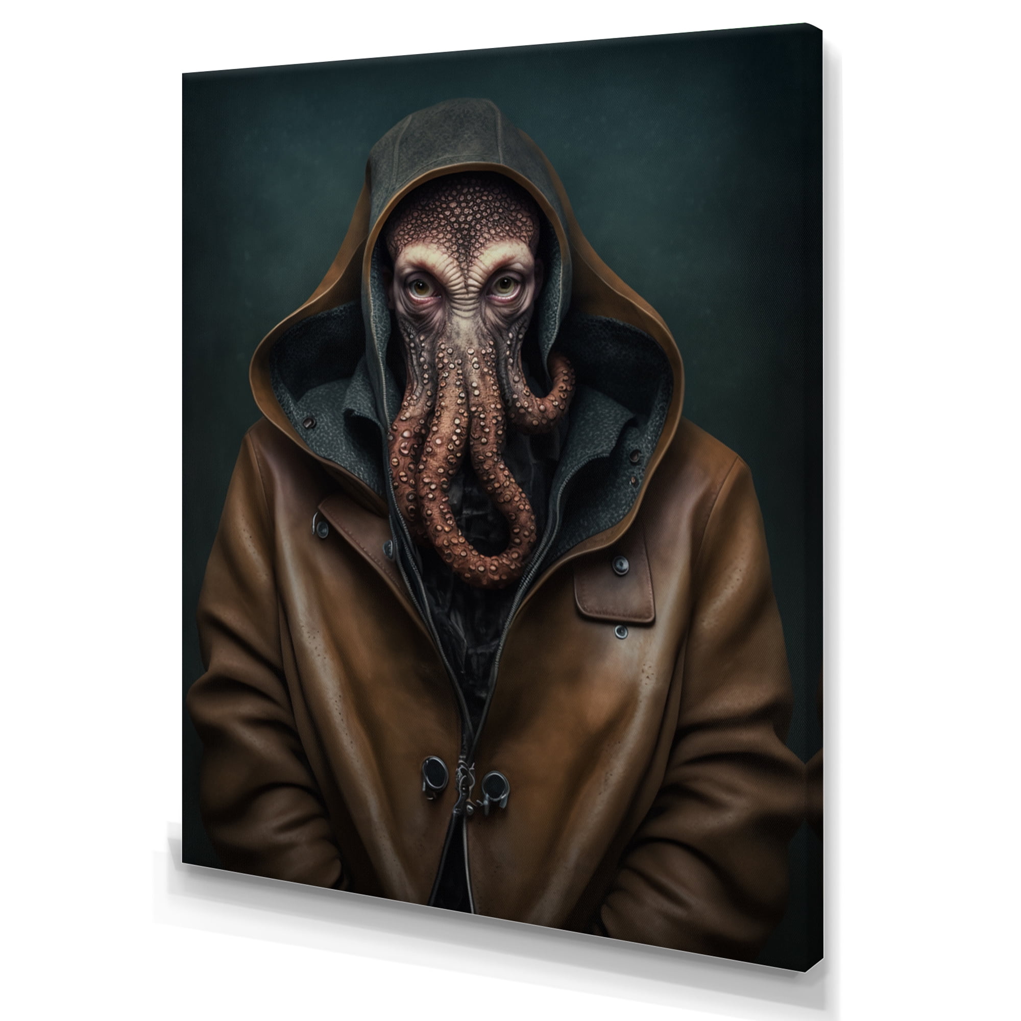 Designart Anthropomorphic Of Octopus Portrait III Canvas Wall Art