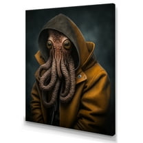Designart Anthropomorphic Of Octopus Portrait IV Canvas Wall Art