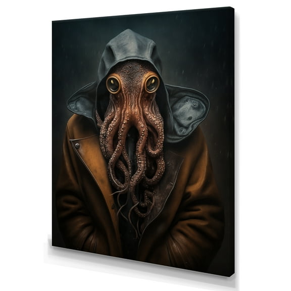 Designart Anthropomorphic Of Octopus Portrait V Canvas Wall Art