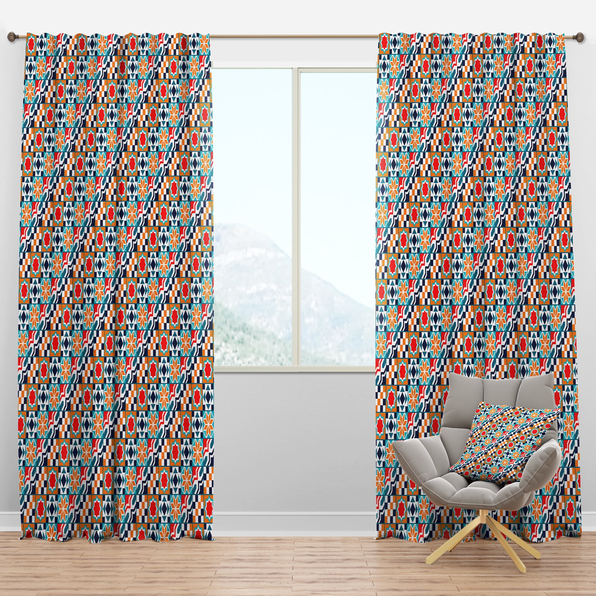 Designart 'Antique Broken Wood' Modern & Contemporary Blackout Curtain Panel