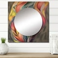 thumbnail image 1 of Designart "Antique Colorful Pastel Foliage Aquarelle Gray I" Abstract Painting Square Mirror For Wall Decor - Large Multicolor Square Printed Wall Mirror Art - Wall Mounted Square Mirror, 1 of 5