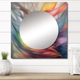 thumbnail image 1 of Designart "Antique Multicolored Pastel Foliage Boho Aquarelle I" Abstract Painting Multicolor Large Square Mirror - Square Bedroom Mirror Printed Wall Decor - Modern Square Printed Wall Mirror Art, 1 of 5