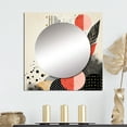 thumbnail image 1 of Designart "Antique Rosy Gold Minimal Geometrics III" Modern Geometric Square Mirror For Wall Decor - Large Pink Square Mirror Printed Wall Decor - Modern Square Living Room Mirror, 1 of 5