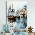 thumbnail image 1 of Designart "Antique Ship From The 1900S At The Harbor" Port Landscape Floater Framed Wall Decor, 1 of 5