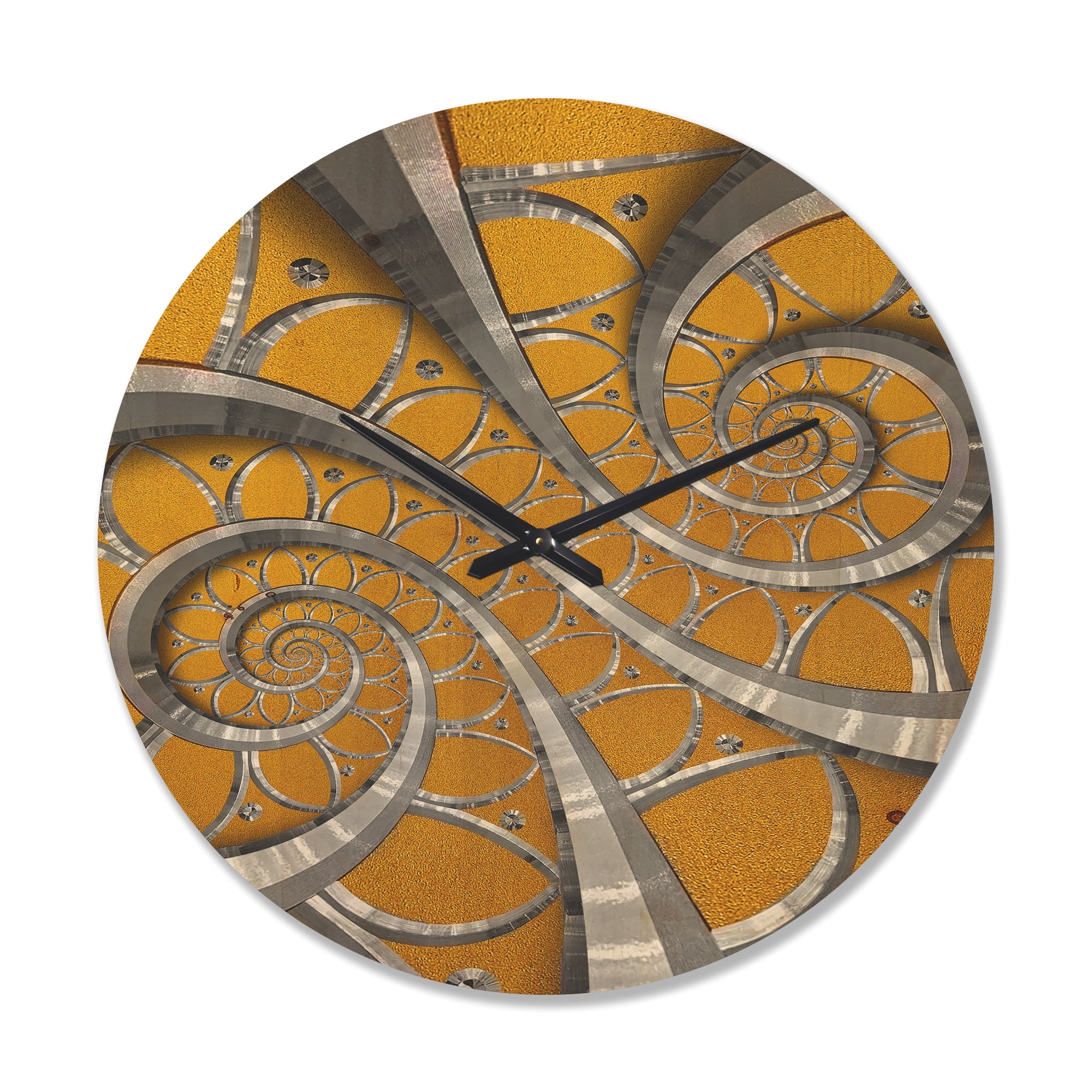 Designart 'Antique Style Time Spiral I' Modern Wood Wall Clock