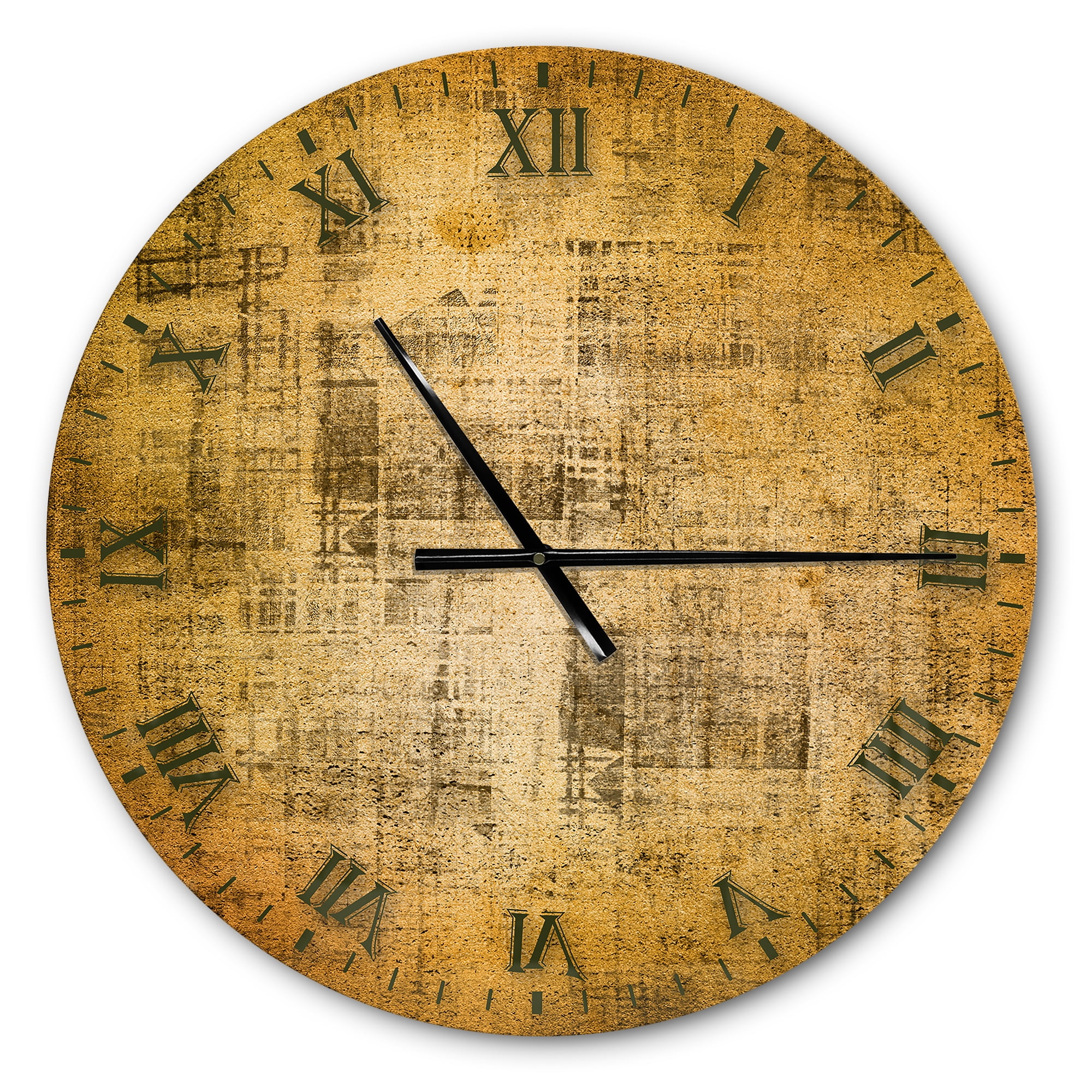 Designart 'Antique face on Parchment ' Rustic wall clock