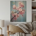 thumbnail image 1 of Designart "Apple Blossom Monochromatic gracefulness XI" Floral Print on Natural Pine Wood, 1 of 5