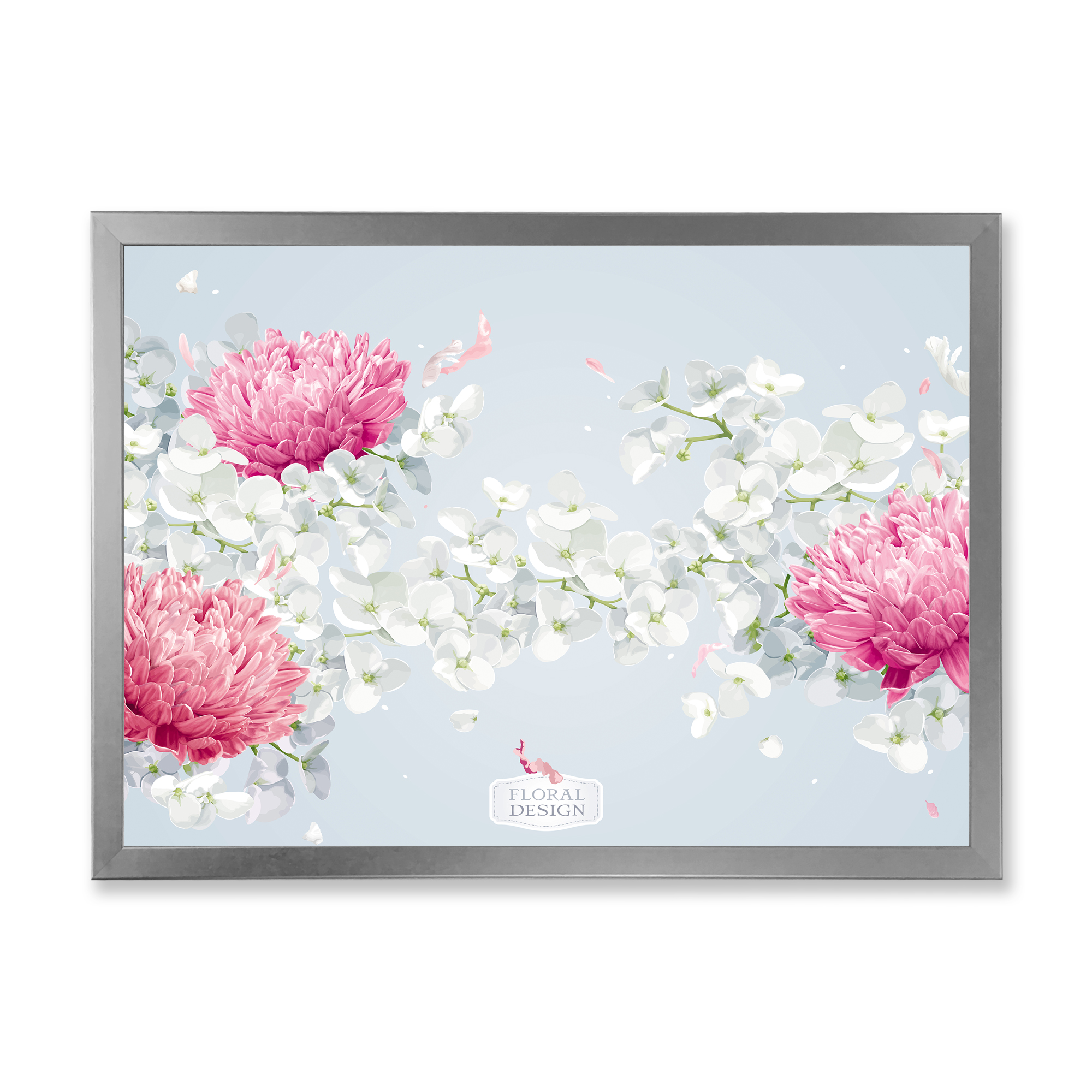 Designart 'Apple Blossom and Chrysanthemums' Traditional Framed Art Print
