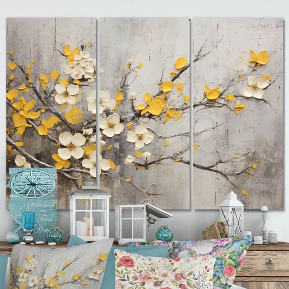 Designart "Apple Blossom euphony XVIII" Apple Blossom Art Living Room Set