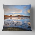 thumbnail image 1 of Designart Approach To Dyrholaey Durign Sunrise - Seashore Throw Pillow - 16x16, 1 of 4