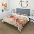 thumbnail image 1 of Designart "Apricot Blossom Waltz" Abstract Botanicals Bedding Covert Set - Modern Peach Abstract Bed Set With 2 Shams, 1 of 6
