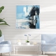 thumbnail image 1 of Designart "Aqua And Snow Minimalist Dock View I" Coastal Floater Framed Wall Decor, 1 of 5