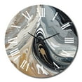 thumbnail image 1 of Designart "Aqua Symphony Grey Black Composition" Abstract Oversized Wall Clock, 1 of 5