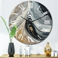thumbnail image 1 of Designart "Aqua Symphony Grey Black Composition" Abstract Oversized Wall Clock, 1 of 5
