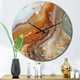 thumbnail image 1 of Designart "Aqua Symphony Orange Beige Elegance" Abstract Oversized Wall Clock, 1 of 5