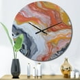 thumbnail image 1 of Designart "Aqua Symphony Peach Orange Dream" Abstract Oversized Wall Clock, 1 of 5