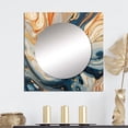 thumbnail image 1 of Designart "Aqua Symphony Teal Orange Expression" Abstract Square Mirror Wall Decor Transitional - Large Teal Square Bathroom Mirror - Square Printed Wall Mirror Art, 1 of 5