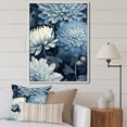 thumbnail image 1 of Designart "Aquamarine And Dark Gray Sapphire Mums" Mums Floater Framed Canvas Prints, 1 of 5