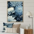 thumbnail image 1 of Designart "Aquamarine And Dark Gray Sapphire Mums" Mums Floater Framed Canvas Prints, 1 of 5