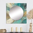 thumbnail image 1 of Designart "Aquamarine Fortuity Abstract Canvas" Abstract Painting Square Mirror For Wall Decor - Large Turquoise Square Printed Wall Mirror Art - Wall Mounted Square Large Mirror, 1 of 5
