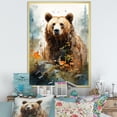 thumbnail image 1 of Designart "Aquarelle Grizzly Bear In Sanctuary" Animals Bear Picture Framed Wall Art Prints, 1 of 5