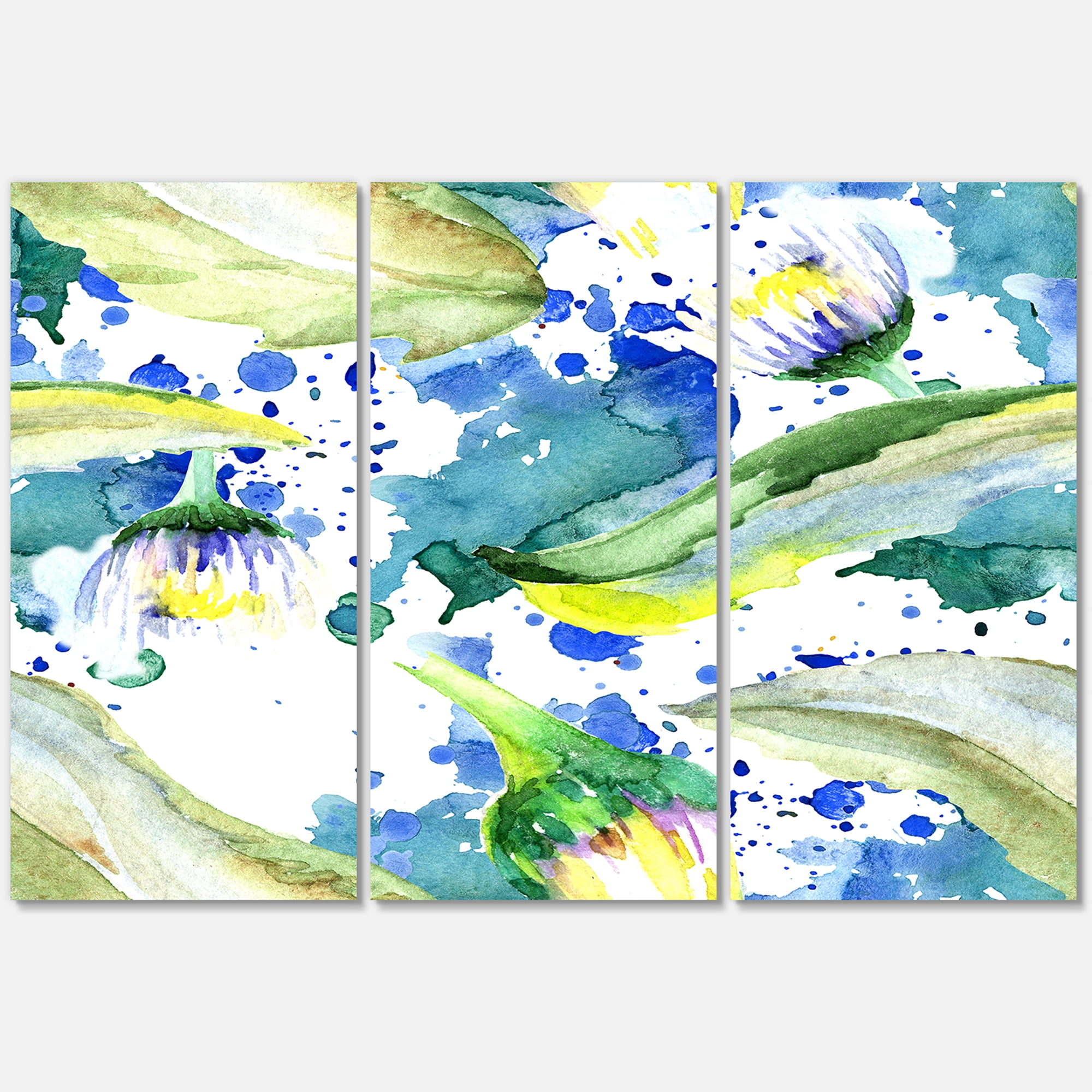 Designart ' Aquarelle Impression of Daisy Flowers I ' Traditional Canvas Wall Art Print