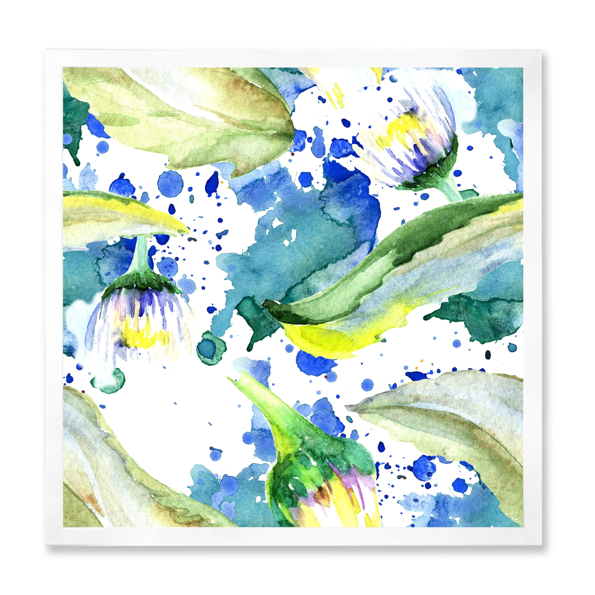Designart 'Aquarelle Impression of Daisy Flowers I' Traditional Framed Art Print