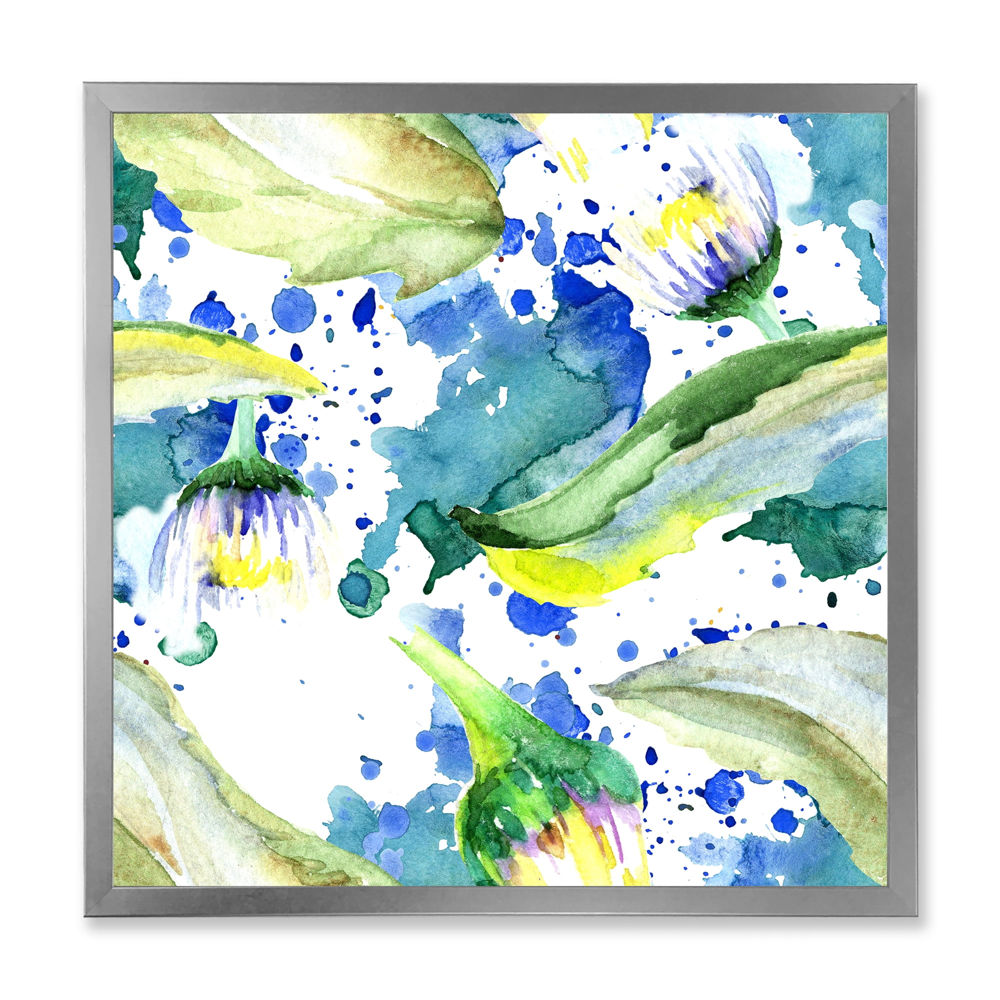 Designart 'Aquarelle Impression of Daisy Flowers I' Traditional Framed Art Print