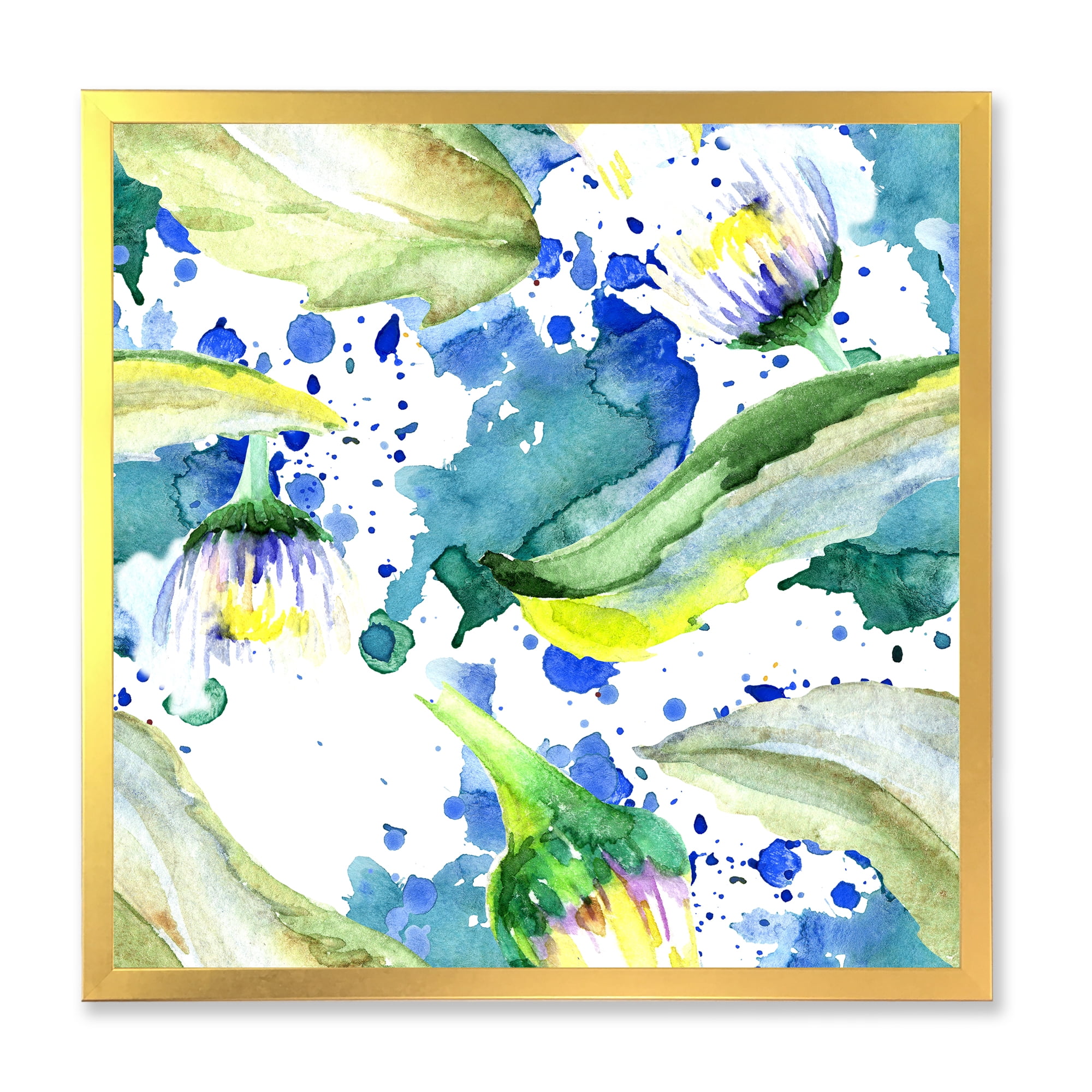 Designart 'Aquarelle Impression of Daisy Flowers I' Traditional Framed Art Print