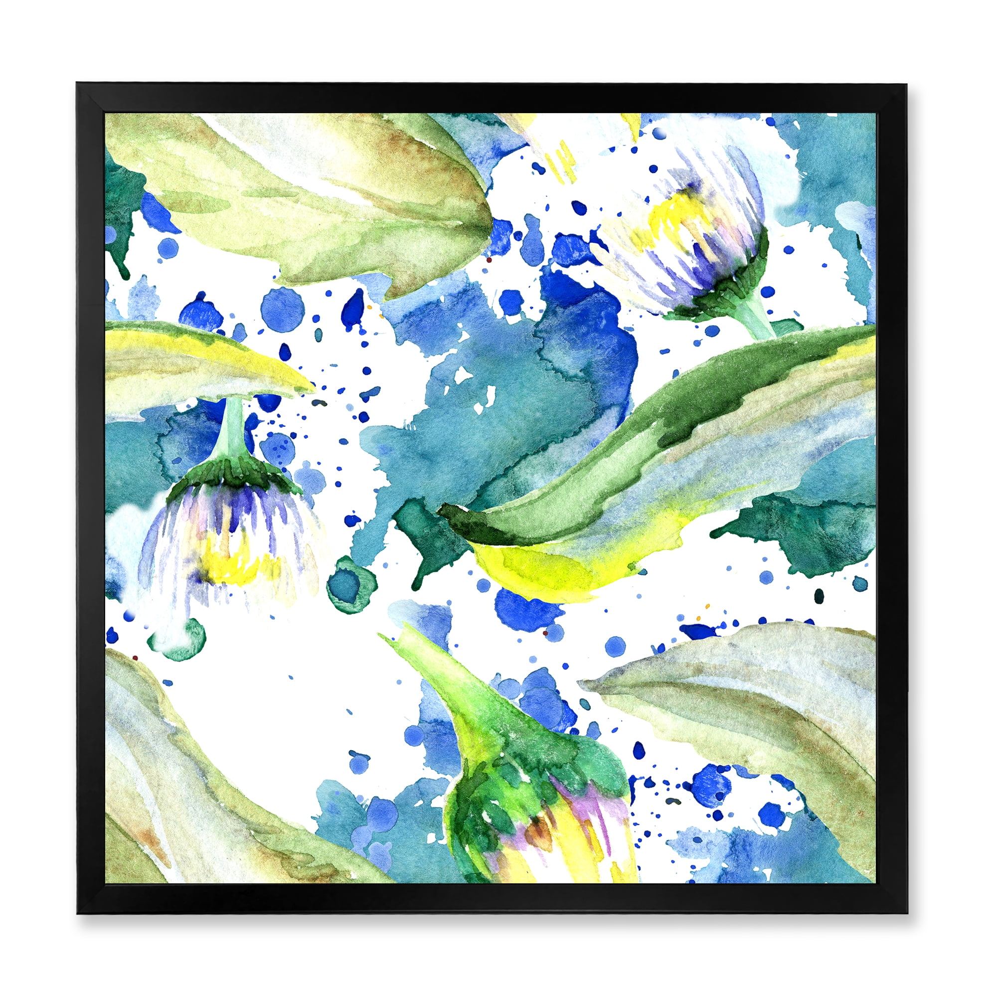 Designart 'Aquarelle Impression of Daisy Flowers I' Traditional Framed Art Print