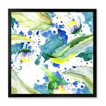 Designart 'Aquarelle Impression of Daisy Flowers I' Traditional Framed Art Print