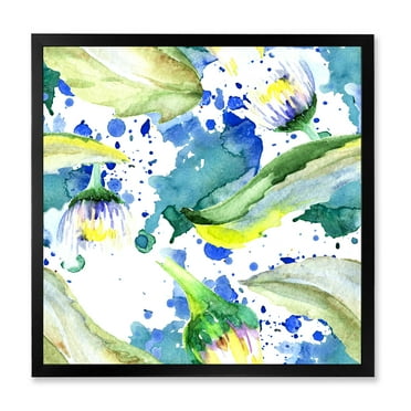 Designart 'Aquarelle Impression of Daisy Flowers I' Traditional Framed Art Print