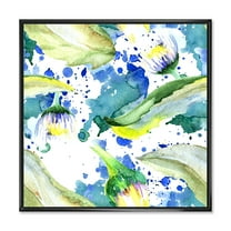 Designart 'Aquarelle Impression of Daisy Flowers I' Traditional Framed Canvas Wall Art Print