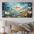 thumbnail image 1 of Designart "Aquariums Aquatic Dance Painting I" Nautical & Beach Metal Wall Decor Set, 1 of 5
