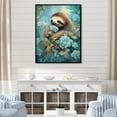 thumbnail image 1 of Designart "Aquatic Peace Sloth Bloom" Sloth Floater Framed Canvas Prints, 1 of 5