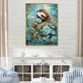 thumbnail image 1 of Designart "Aquatic Peace Sloth Bloom" Sloth Floater Framed Canvas Prints, 1 of 1