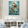 thumbnail image 1 of Designart "Aquatic Peace Sloth Bloom" Sloth Floater Framed Canvas Prints, 1 of 1