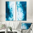 thumbnail image 1 of Designart "Aqueous Whimsy in Teal and White II" Abstract Wall Art Set Of 2 - Teal Abstract Canvas Set For Living Room Decor, 1 of 7
