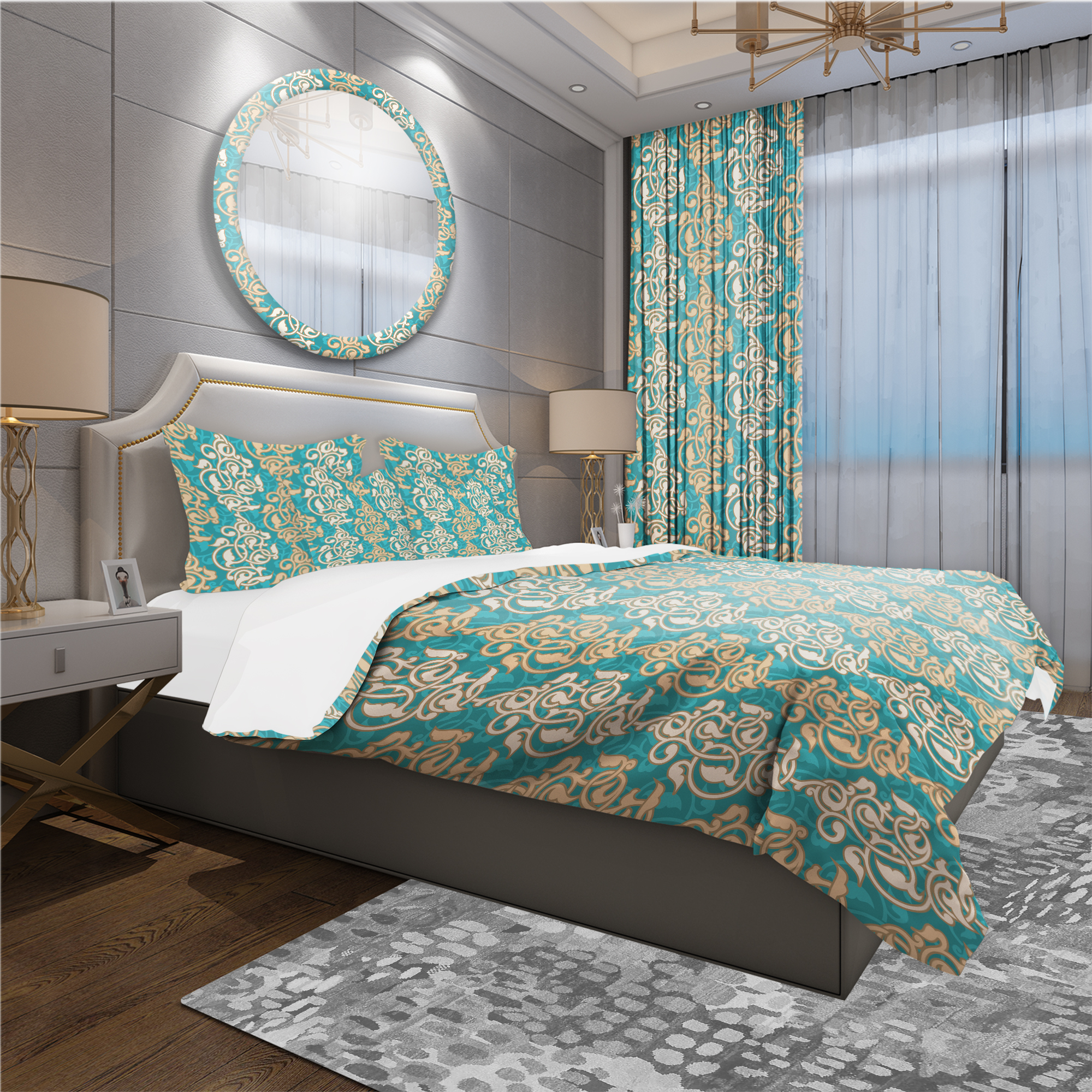 Designart 'Arabesque Pattern' Oriental Duvet Cover Set