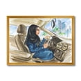 thumbnail image 1 of Designart 'Arabian Lady Driving A Car I' Modern Framed Art Print, 1 of 4