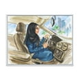thumbnail image 1 of Designart 'Arabian Lady Driving A Car I' Modern Framed Canvas Wall Art Print, 1 of 5
