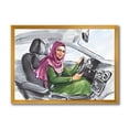 thumbnail image 1 of Designart 'Arabian Lady Driving A Car II' Modern Framed Art Print, 1 of 4