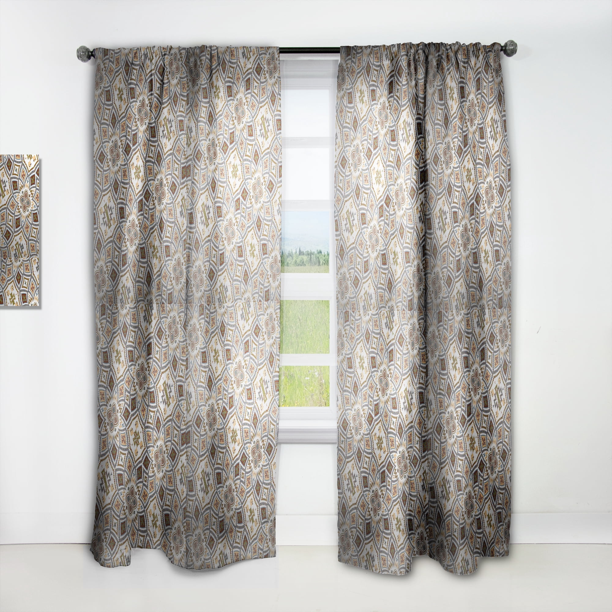 Designart 'Arabic Mosaic Pattern' Modern & Contemporary Curtain Panel