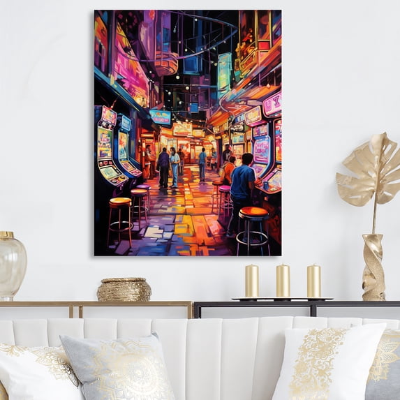 Designart "Arcade Serenade A Colorful Video Game Experience" Video Games Metal Art Print