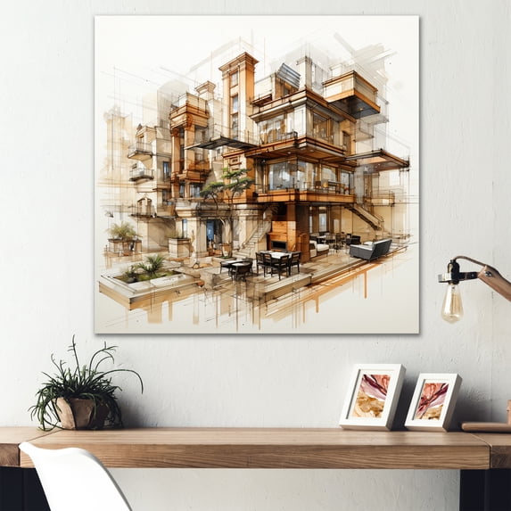 Designart "Architectural Analysis: Hotels And Lodges" Hotels & Lodges Wall Art Prints