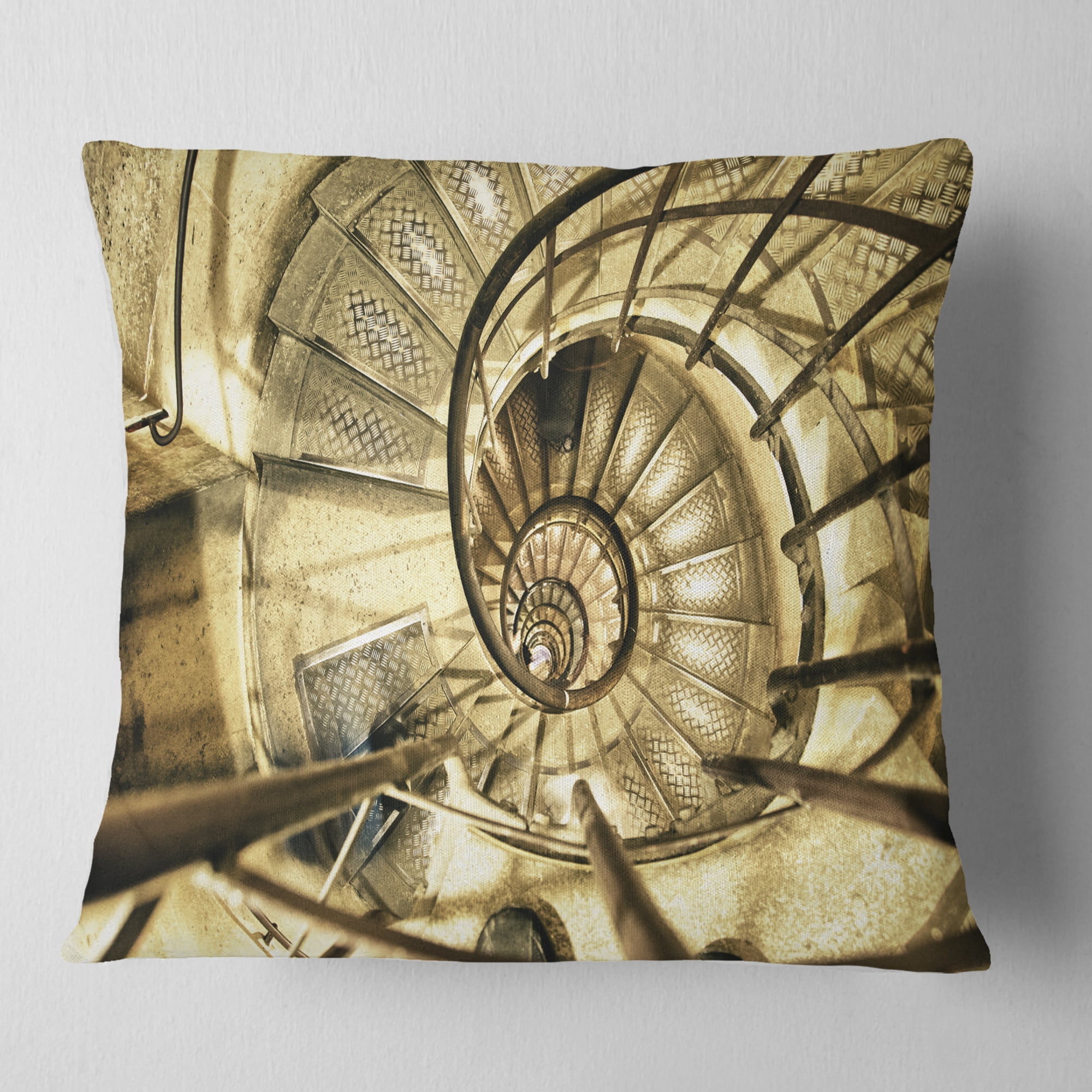 Designart Architectural Detail of Paris in Winter - Abstract Throw Pillow - 16x16