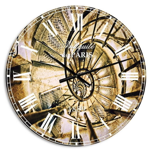Designart 'Architectural Detail of Paris in Winter' French Country wall clock