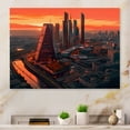 thumbnail image 1 of Designart "Architectural Marvels in Orange and Yellow" City Art Deco Metal Art Print, 1 of 5