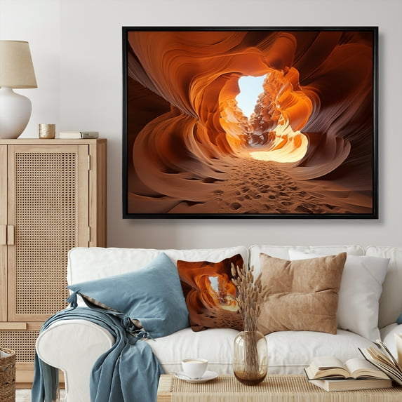 Designart "Archways in the Desert II" Landscapes Floater Framed Wall Decor